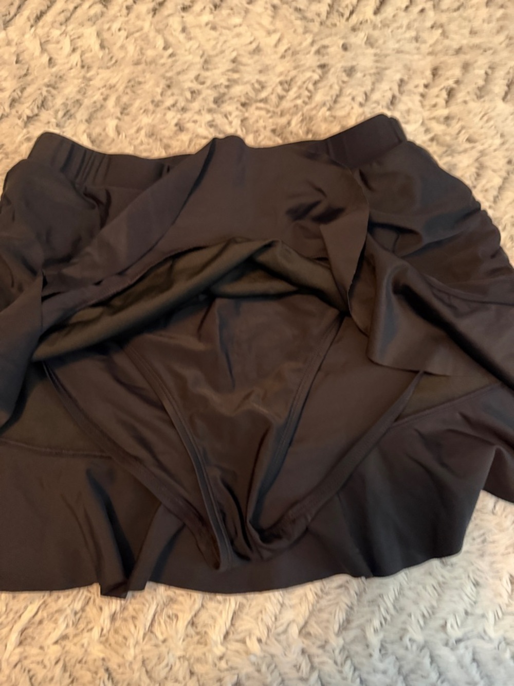 Black Ruffle-Hem Swim Skirt Bikini Bottom by Halicurt L LikeNew - Picture 4 of 10
